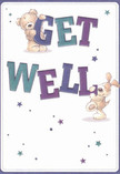 Like a gentle hug sent from the heart of Millbank, this delightful get well card illustration features two affectionate friends-a softly drawn teddy bear and a floppy-eared puppy-who animate the words 'Get Well' with their playful gestures. The bear, rendered in warm ochres and creamy whites, perches confidently atop the word 'GET,' while the exuberant puppy snuggles under 'WELL,' its velvety blue-tinged fur inviting a sense of gentle comfort. Scattered around them, clusters of twinkling stars in gradients of royal blue, teal, and lavender evoke the uplifting spirit of a community rooted in support and kindness-like neighbours along John Islip Street sending wishes for recovery. The text, painted in bold strokes of indigo and turquoise, leaps from a radiant, uncluttered background, mirroring the clarity and hope that fresh flowers bring when delivered to a loved one. The illustration's layered textures evoke the sensation of soft plush and silky fur, inviting the viewer to imagine their touch. As a florist in Millbank, I see the same attention to detail here as in a bespoke bouquet-a harmonious composition meant to brighten the path to recovery, imbued with heartfelt care, tranquillity, and all the optimism the neighbourhood can offer.